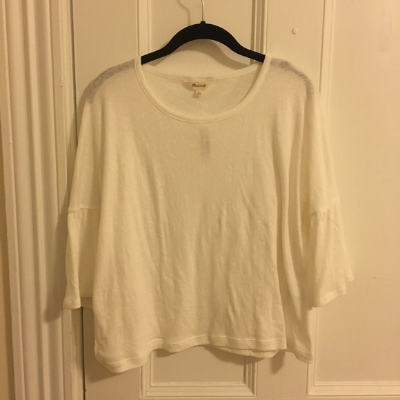 NWT Madewell flare sleeve tee in ivory. S - Picture 2 of 8